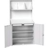 VERSO LECTERN W/ BACK PANEL, FILE HOLDER 2 SHELVES 2 DRAWER RAL7035 thumbnail-0