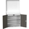 VERSO LECTERN WITH BACK PANEL & 2SHELVES, 2 DRAWER RAL7035/7016 thumbnail-0