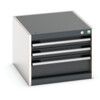 CUBIO DRAWER CABINET WITH 3 DRAWERS 525X650X400H RAL7035/7016 thumbnail-0