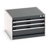 CUBIO DRAWER CABINET WITH 3 DRAWERS 650X650X400H RAL7035/7016 thumbnail-0