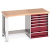 CUBIO BENCH (MPX) WITH 6 DRAWER CABINET 1500X750X840H thumbnail-0