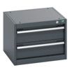 40010005.77V CABINET 2 DRAWERS 75KG UDL PER DRAWER/SHELF DARK GREY thumbnail-0