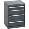 40010021.77V CABINET 4 DRAWERS 75KG UDL PER DRAWER/SHELF DARK GREY thumbnail-0