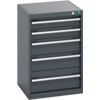 40010027.77V CABINET 5 DRAWERS 75KG UDL PER DRAWER/SHELF DARK GREY thumbnail-0