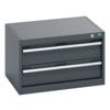 40011037.77V CABINET 2 DRAWERS 75KG UDL PER DRAWER/SHELF DARK GREY thumbnail-0