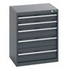 40011046.77V CABINET 5 DRAWERS 75KG UDL PER DRAWER/SHELF DARK GREY thumbnail-0