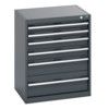 40011047.77V CABINET 6 DRAWERS 75KG UDL PER DRAWER/SHELF DARK GREY thumbnail-0