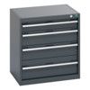 40011062.77V CABINET 4 DRAWERS 75KG UDL PER DRAWER SHELF DARK GREY thumbnail-0