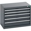 40012005.77V CABINET 5 DRAWERS 75KG UDL PER DRAWER SHELF DARK GREY thumbnail-0