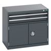 40012007.77V CABINET 2 DRAWERS DOOR 75KG UDL PER DRAWER DARK GREY thumbnail-0