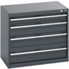 40012011.77V CABINET 4 DRAWERS 75KG UDL PER DRAWER SHELF DARK GREY thumbnail-0