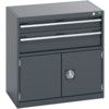 40012013.77V CABINET 2 DRAWERS DOOR 75KG UDL PER DRAWER DARK GREY thumbnail-0