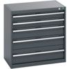 40012017.77V CABINET 5 DRAWERS 75KG UDL PER DRAWER SHELF DARK GREY thumbnail-0