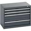 40012093.77V CABINET 4 DRAWERS 75KG UDL PER DRAWER SHELF DARK GREY thumbnail-0