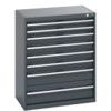 40012102.77V CABINET 8 DRAWERS 75KG UDL PER DRAWER SHELF DARK GREY thumbnail-0