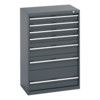 40012104.77V CABINET 7 DRAWERS 75KG UDL PER DRAWER SHELF DARK GREY thumbnail-0