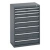 40012106.77V CABINET 8 DRAWERS 75KG UDL PER DRAWER SHELF DARK GREY thumbnail-0