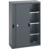 40013072.77V SLIDING DOOR CUPBOARD 3 SHELVES DARK GREY thumbnail-0