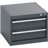 40018005.77V CABINET 2 DRAWERS 75KG UDL PER DRAWER SHELF DARK GREY thumbnail-0