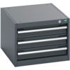 40018009.77V CABINET 3 DRAWERS 75KG UDL PER DRAWER SHELF DARK GREY thumbnail-0