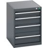 40018025.77V CABINET 4 DRAWERS 75KG UDL PER DRAWER SHELF DARK GREY thumbnail-0