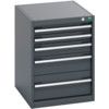 40018027.77V CABINET 5 DRAWERS 75KG UDL PER DRAWER SHELF DARK GREY thumbnail-0