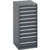 40018073.77V CABINET 10 DRAWERS 75KG UDL DRAWER SHELF DARK GREY thumbnail-0