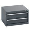 40019005.77V CABINET 2 DRAWERS 75KG UDL PER DRAWER SHELF DARK GREY thumbnail-0