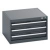 40019009.77V CABINET 3 DRAWERS 75KG UDL PER DRAWER SHELF DARK GREY thumbnail-0