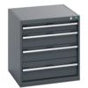 40019025.77V CABINET 4 DRAWERS 75KG UDL PER DRAWER SHELF DARK GREY thumbnail-0