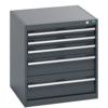 40019027.77V CABINET 5 DRAWERS 75KG UDL PER DRAWER SHELF DARK GREY thumbnail-0