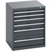 40019039.77V CABINET 6 DRAWERS 75KG UDL PER DRAWER SHELF DARK GREY thumbnail-0