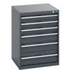 40019049.77V CABINET 6 DRAWERS 75KG UDL PER DRAWER SHELF DARK GREY thumbnail-0