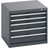 40019152.77V CABINET 5 DRAWERS 75KG UDL PER DRAWER SHELF DARK GREY thumbnail-0