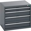 40020015.77V CABINET 4 DRAWERS 75KG UDL PER DRAWER SHELF DARK GREY thumbnail-0