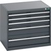 40020017.77V CABINET 5 DRAWERS 75KG UDL PER DRAWER SHELF DARK GREY thumbnail-0