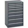 40020061.77V CABINET 8 DRAWERS 75KG UDL PER DRAWER SHELF DARK GREY thumbnail-0