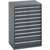 40020065.77V CABINET 10 DRAWERS 75KG UDL DRAWER SHELF DARK GREY thumbnail-0