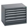 40020135.77V CABINET 5 DRAWERS 75KG UDL PER DRAWER SHELF DARK GREY thumbnail-0