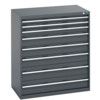 40021039.77V CABINET 8 DRAWERS 75KG UDL PER DRAWER SHELF DARK GREY thumbnail-0