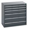 40021227.77V CABINET 6 DRAWERS 75KG UDL PER DRAWER SHELF DARK GREY thumbnail-0