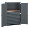 40022093.77V SHELF CUPBOARD DRAWERS  75KG UDL PER DRAWER DARK GREY thumbnail-0