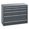 40022121.77V CABINET 5 DRAWERS 75KG UDL PER DRAWER SHELF DARK GREY thumbnail-0