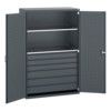 40022141.77V  CUPBOARD 2 SHELVES & 6 DRAWERS DARK GREY thumbnail-0