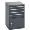 40027023.77V CABINET 4 DRAWERS DOOR 75KG UDL PER DRAWER DARK GREY thumbnail-0