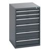 40027027.77V CABINET 6 DRAWERS 75KG UDL PER DRAWER SHELF DARK GREY thumbnail-0