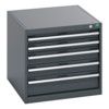 40027102.77V CABINET 5 DRAWERS 75KG UDL PER DRAWER SHELF DARK GREY thumbnail-0