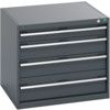 40028003.77V CABINET 4 DRAWERS 75KG UDL PER DRAWER SHELF DARK GREY thumbnail-0