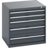 40028011.77V CABINET 5 DRAWERS 75KG UDL PER DRAWER SHELF DARK GREY thumbnail-0