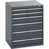 40028019.77V CABINET 6 DRAWERS 75KG UDL PER DRAWER SHELF DARK GREY thumbnail-0